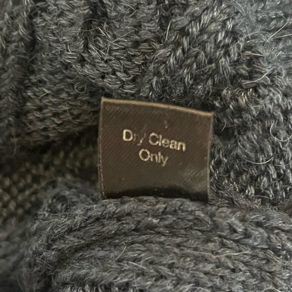 PERUVIAN Connection Baby Alpaca & Silk Cable Knit Sweater Navy Blue Size Medium - Picture 8 of 8